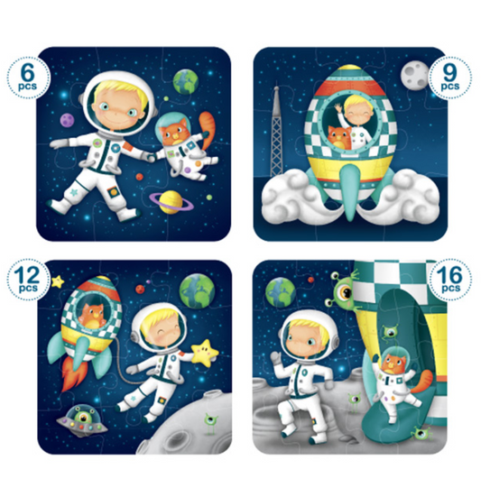 Puzzle évolutif astronaute | 4 en 1