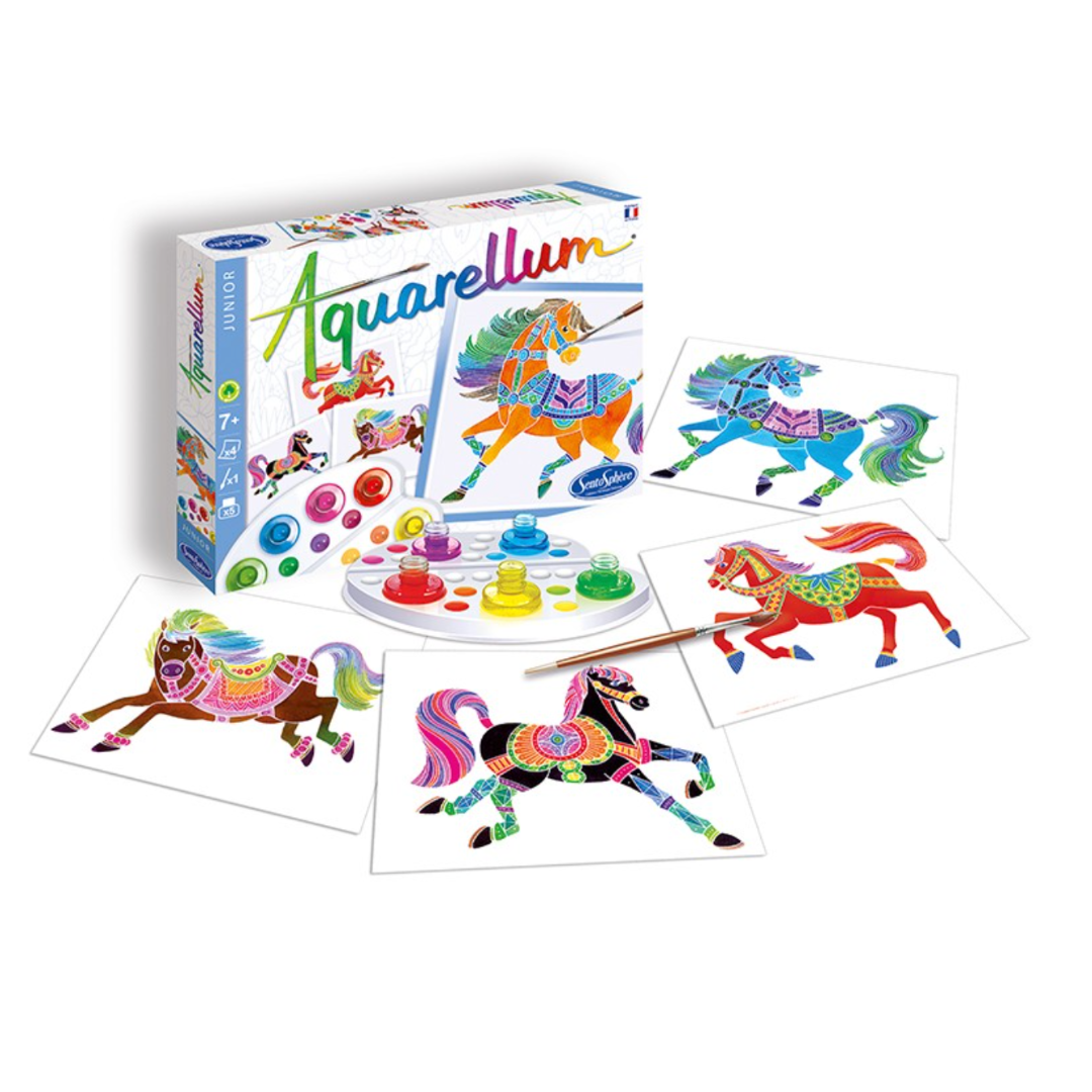 Aquarellum Junior | Chevaux-Sentosphère-Super Châtaigne-Collages & Coloriages : Product type