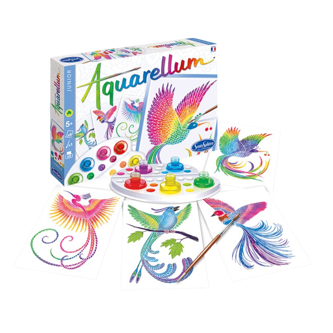 Aquarellum Junior | Oiseaux du paradis-Sentosphère-Super Châtaigne-Collages & Coloriages : Product type