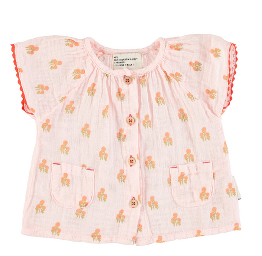 Blouse | Rose à fleurs-Piu Piu Chick-Super Châtaigne-outlet : Product type