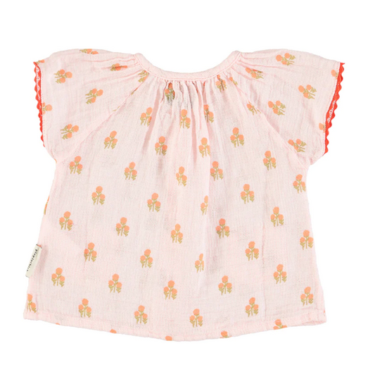 Blouse | Rose à fleurs-Piu Piu Chick-Super Châtaigne-outlet : Product type