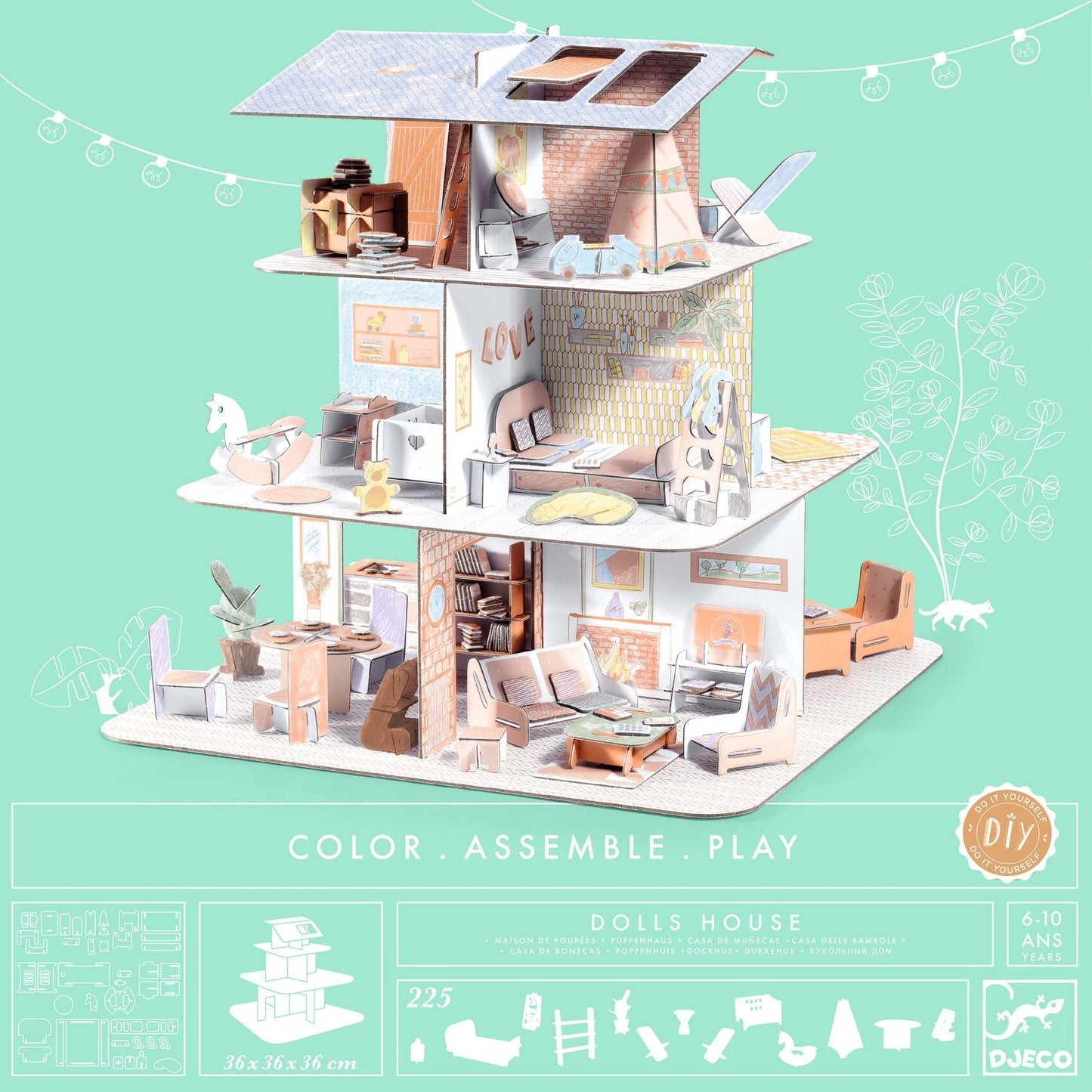 Colorie Assemble Joue | Maison de poupées-Djeco-Super Châtaigne-Création & Fabrication : Product type