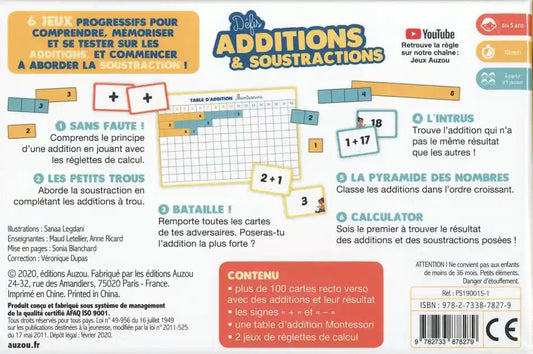 Défis Additions & Soustractions-Auzou-Super Châtaigne-Jeux éducatifs : Product type