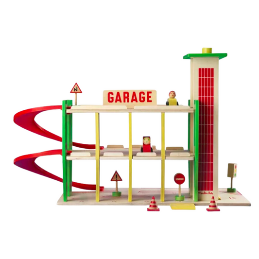 Garage dans la ville | Grand garage en bois-Moulin Roty-Super Châtaigne-Imitation : Product type