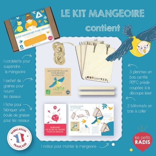 Le kit mangeoire pour oiseaux-Les Petits Radis-Super Châtaigne-Cuisine et Jardinage : Product type