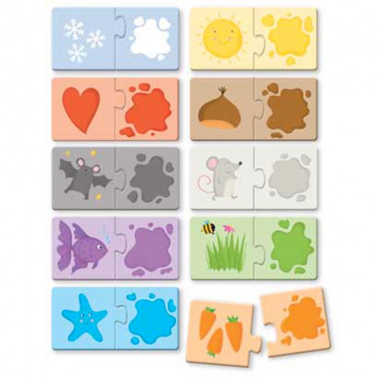 Les couleurs - Puzzle 2 pièces-Sassi-Super Châtaigne-Eveil & Motricité : Product type