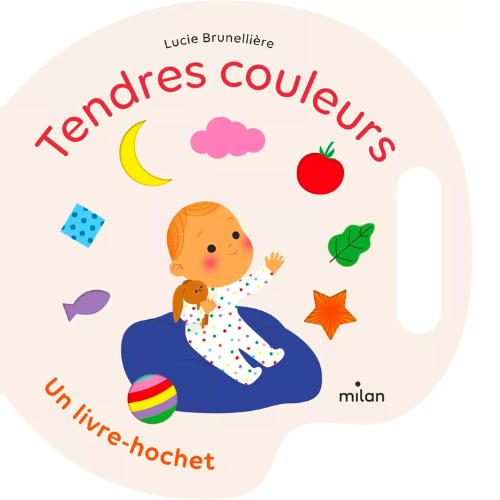 Livre hochet | Tendres couleurs-Milan-Super Châtaigne-Livres & Cie : Product type