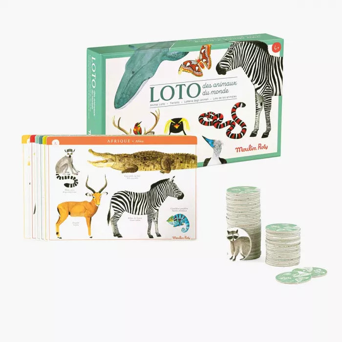 Loto | Les animaux-Moulin Roty-Super Châtaigne-Jeux de société : Product type