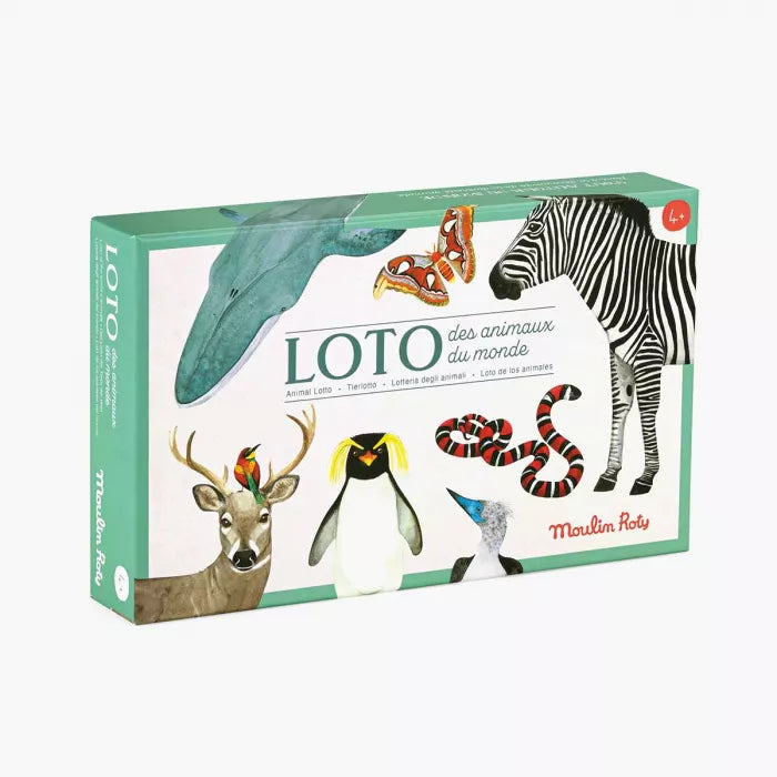 Loto | Les animaux-Moulin Roty-Super Châtaigne-Jeux de société : Product type