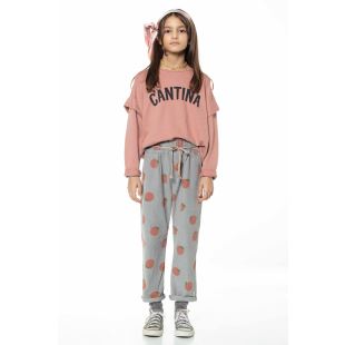 Pantalon | Gris avec pêches-Piu Piu Chick-Super Châtaigne-outlet : Product type