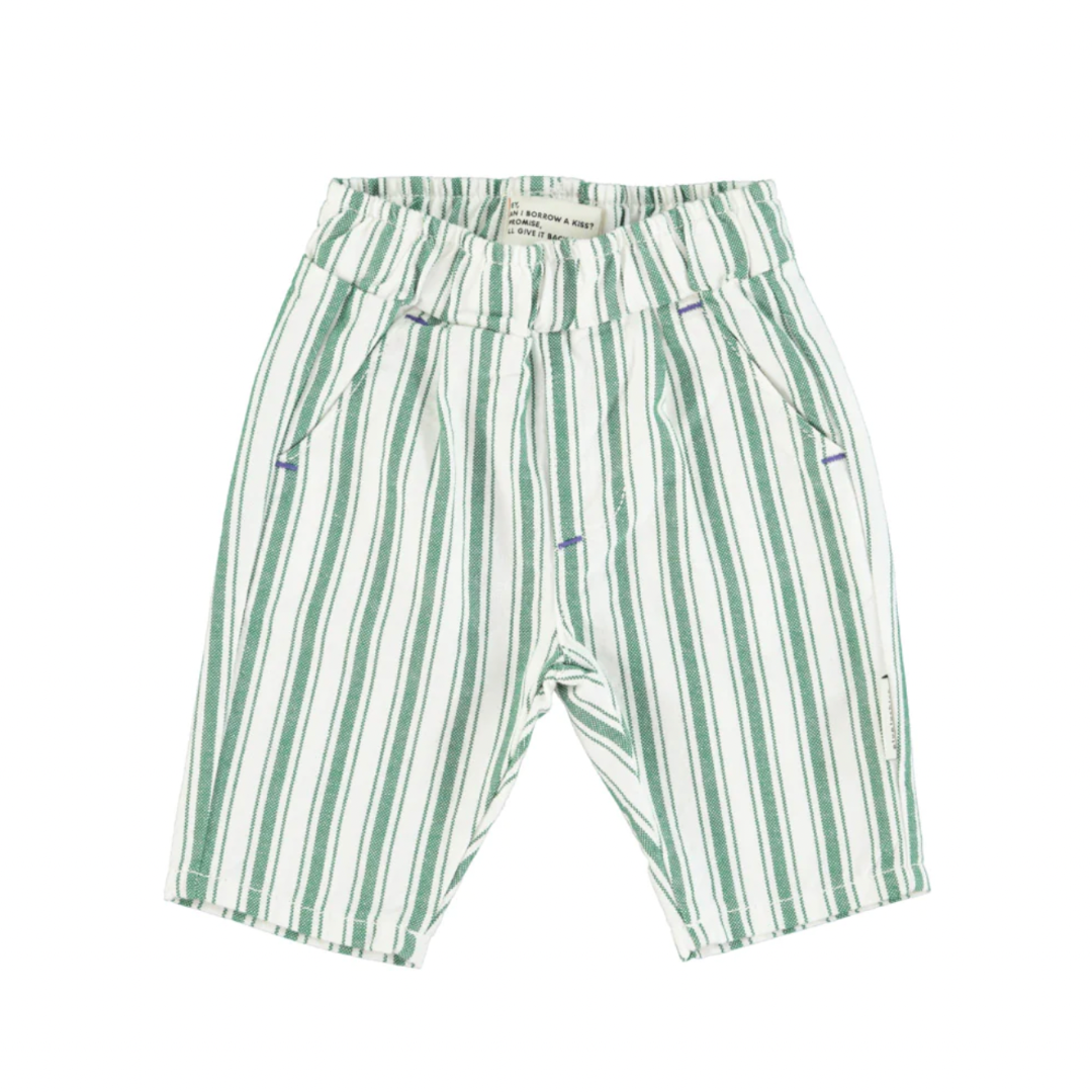 Pantalon | Rayures vertes-Piu Piu Chick-Super Châtaigne-Pantalons, Leggins & Jeans : Product type