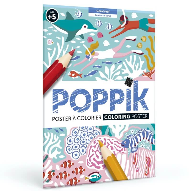 Poster à colorier - Mers tropicales-Poppik-Super Châtaigne-Collages & Coloriages : Product type