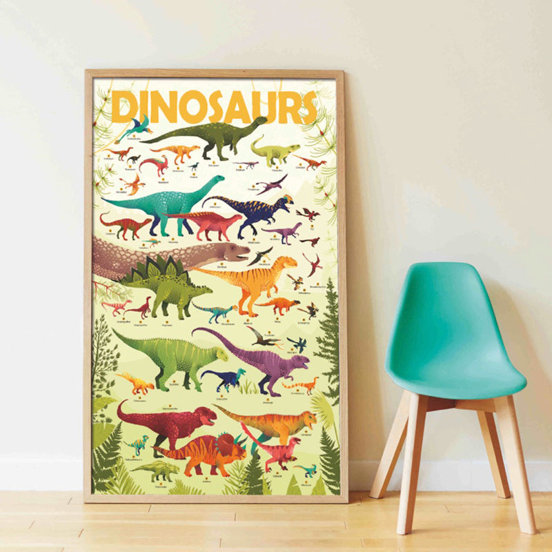 Poster géant et 32 stickers - dinosaures-Poppik-Super Châtaigne-Collages & Coloriages : Product type