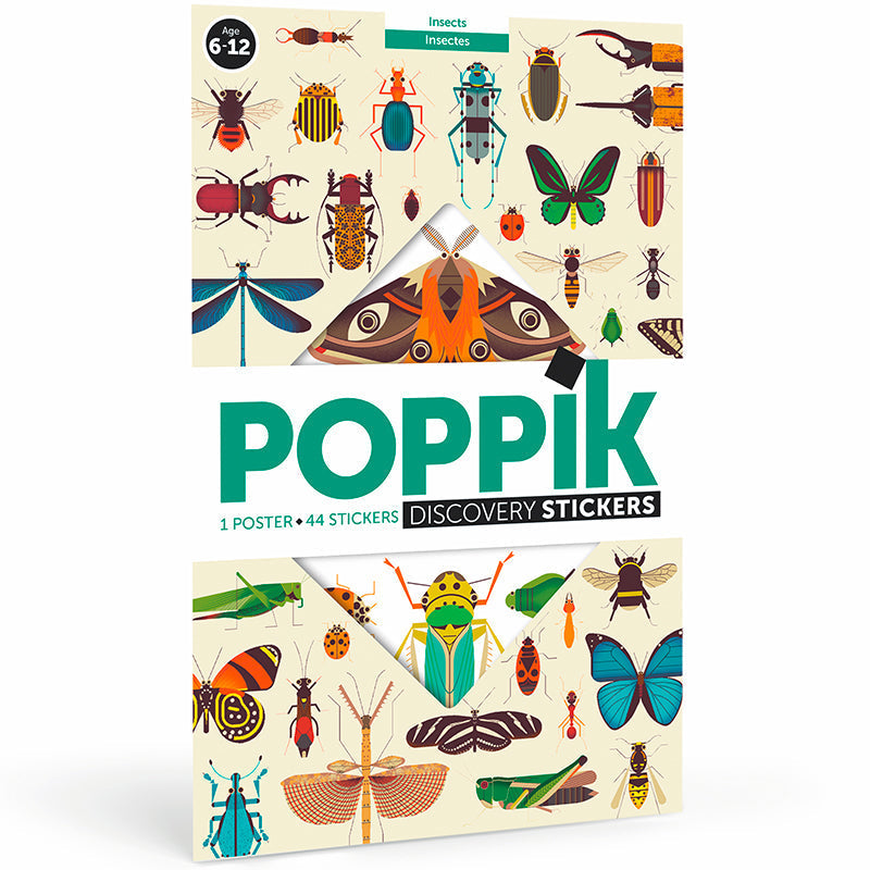 Poster géant et 44 stickers - Insectes-Poppik-Super Châtaigne-Collages & Coloriages : Product type