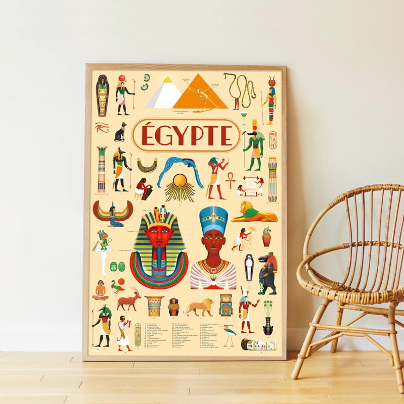 Poster pédagogique - Egypte Antique-Poppik-Super Châtaigne-Collages & Coloriages : Product type