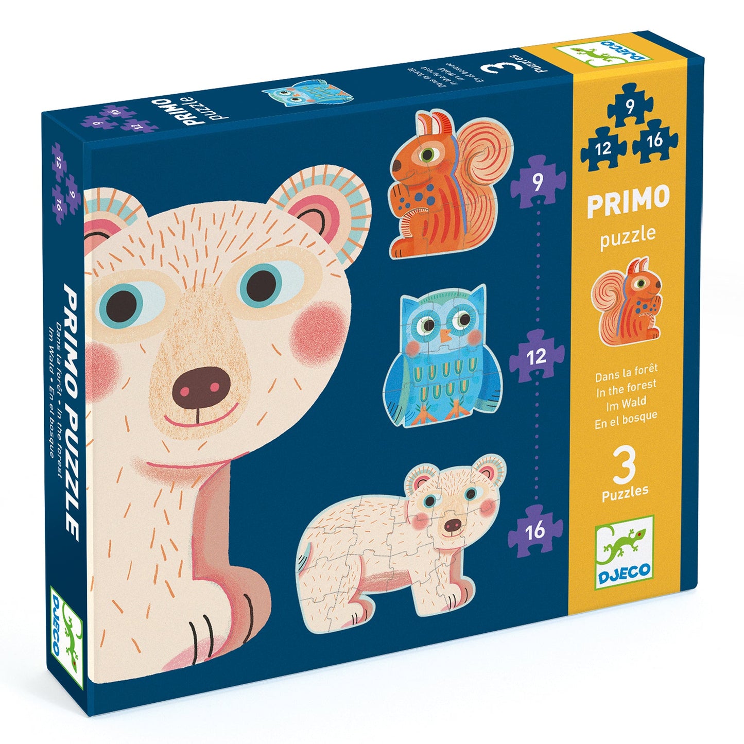 Primo puzzle | Animaux dans la foret-Djeco-Super Châtaigne-Puzzle : Product type