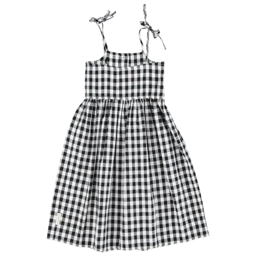 Robe Vichy | Blanche & Noir-Piu Piu Chick-Super Châtaigne-Jupes & Robes : Product type