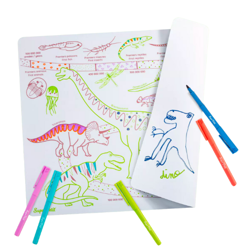 Set en silicone réversible | L'ère des dinosaures-Super Petit-Super Châtaigne-Collages & Coloriages : Product type