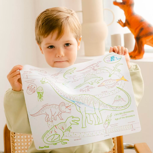 Set en silicone réversible | L'ère des dinosaures-Super Petit-Super Châtaigne-Collages & Coloriages : Product type